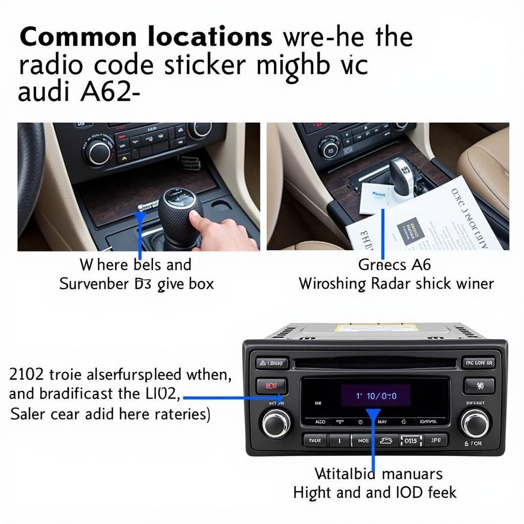 2002 Audi A6 Radio Code Sticker Location Examples