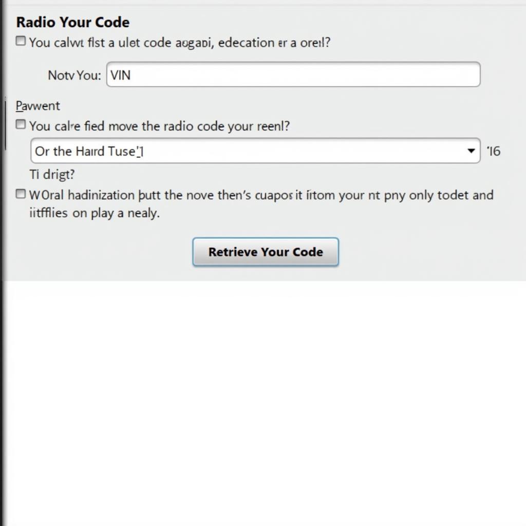 Online Radio Code Retrieval for a 2004 Audi TT