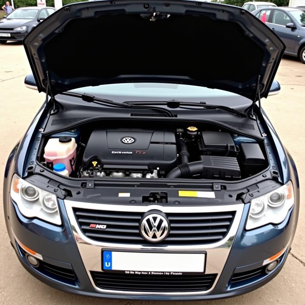 Engine bay of a VW Passat TDI