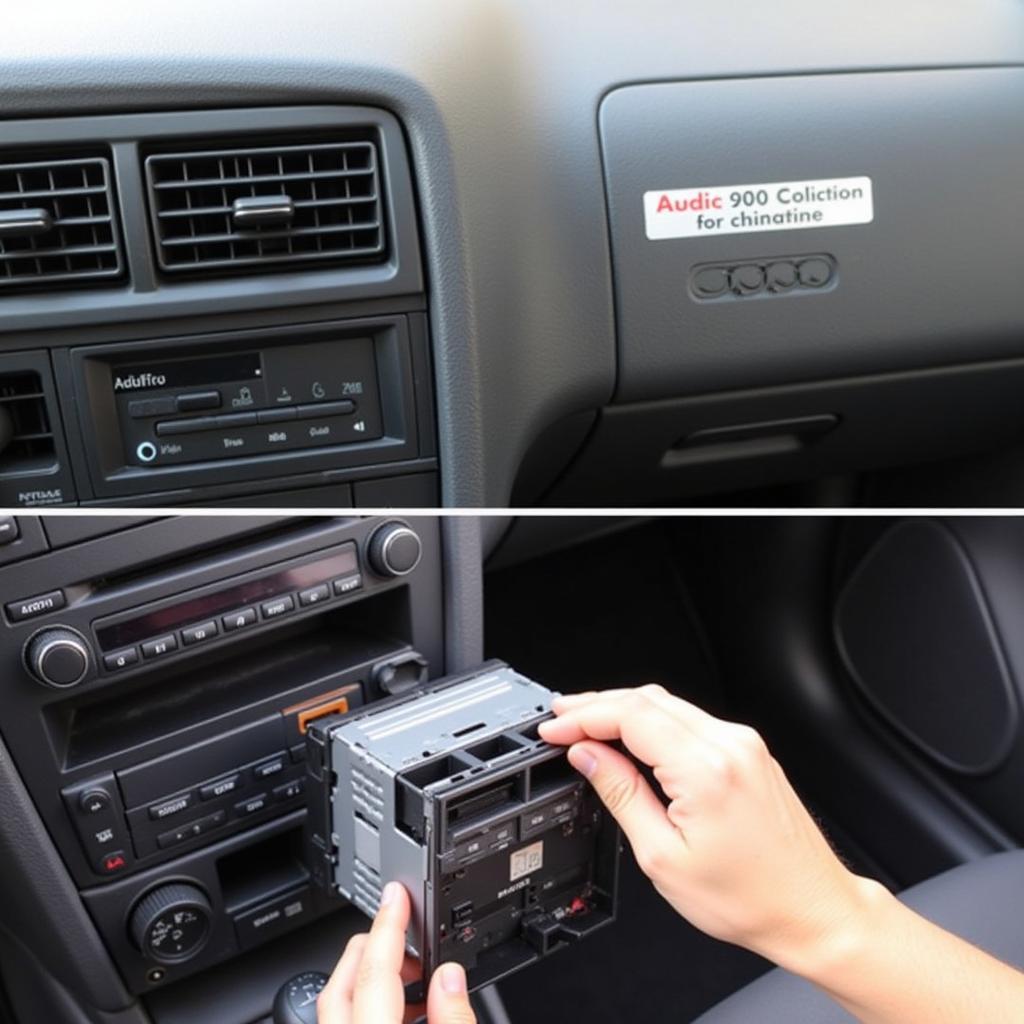 97 Audi A6 radio unit location