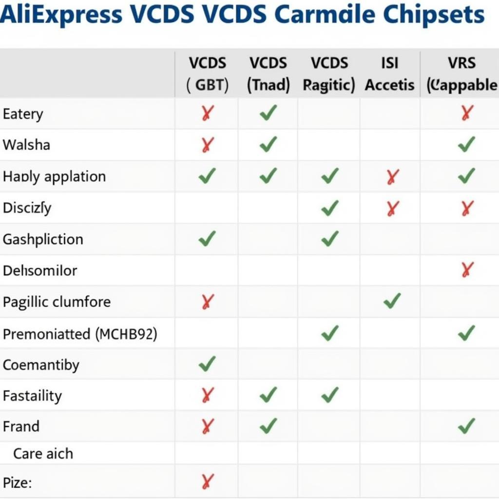 AliExpress VCDS Cable Chipset Comparison