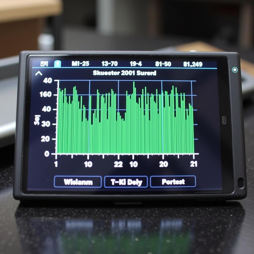 Graph displaying real-time data from a car's sensors