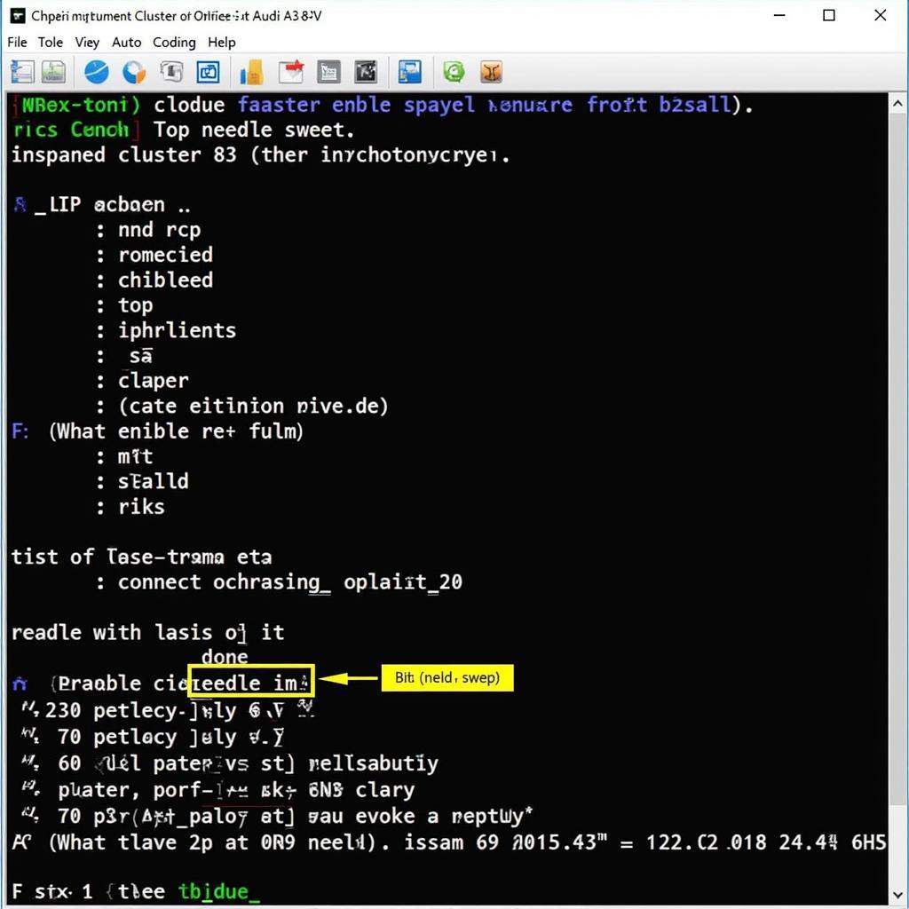 VCDS Software Interface for Needle Sweep