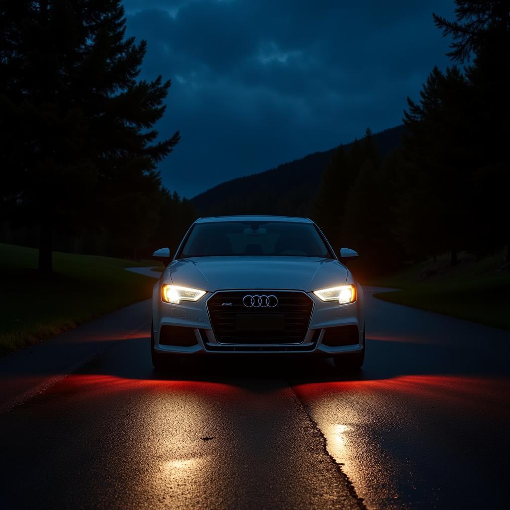 Audi A3 with Coming Home Lights Activated