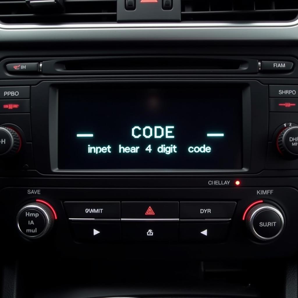 Audi A4 B5 radio display showing the code entry screen