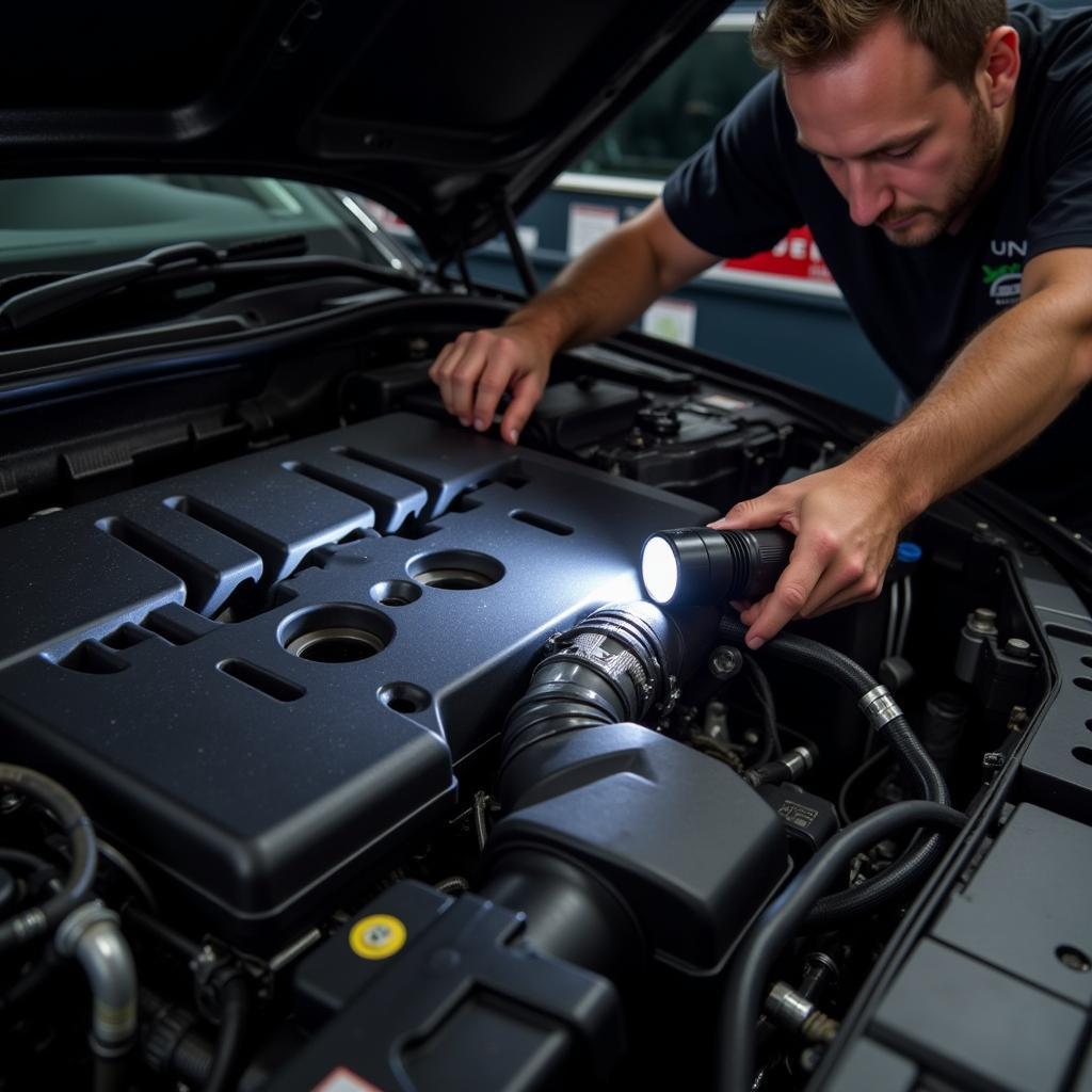 Inspecting the Engine Bay of an Audi A4 B6 1.8T