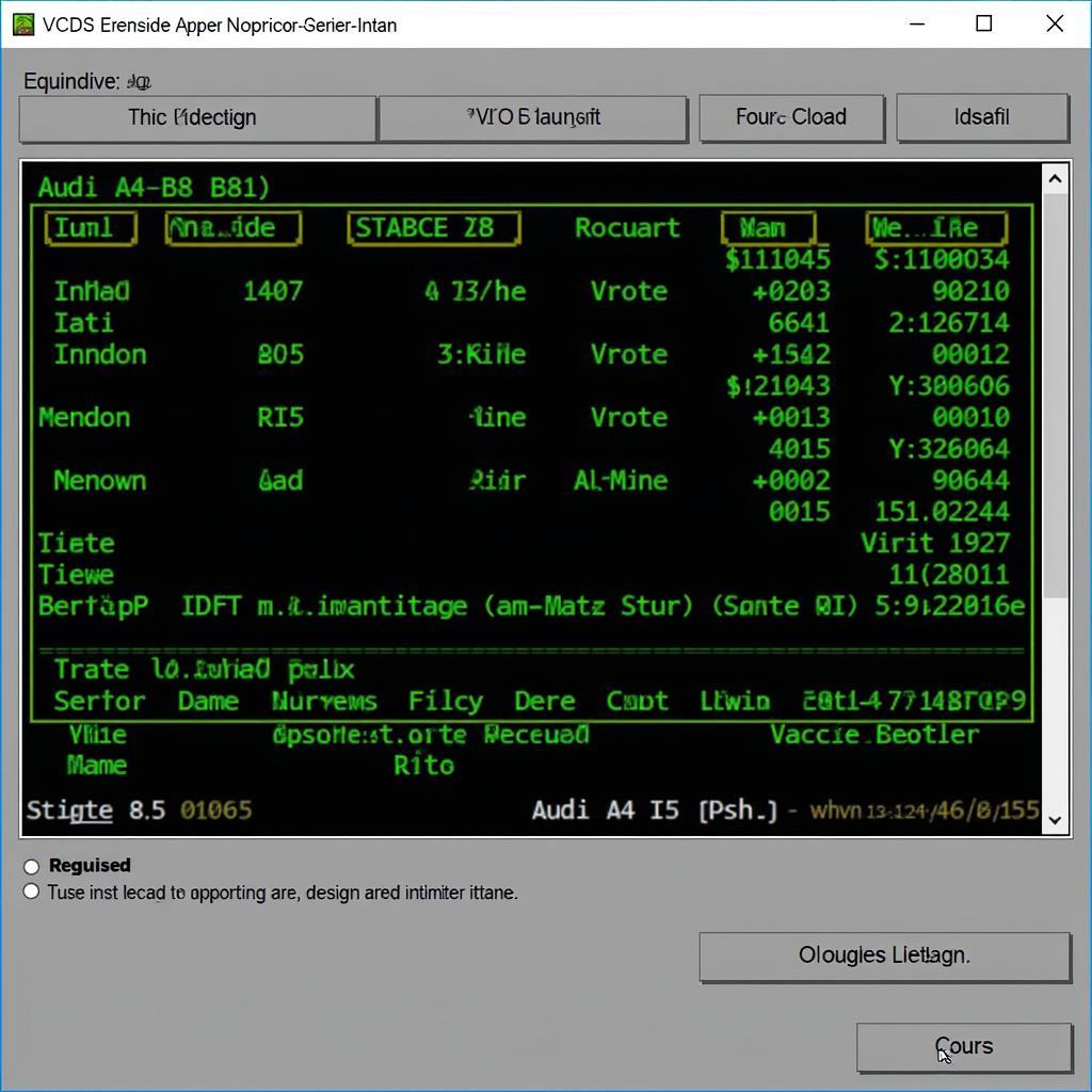 Audi A4 B8 VCDS Software Interface