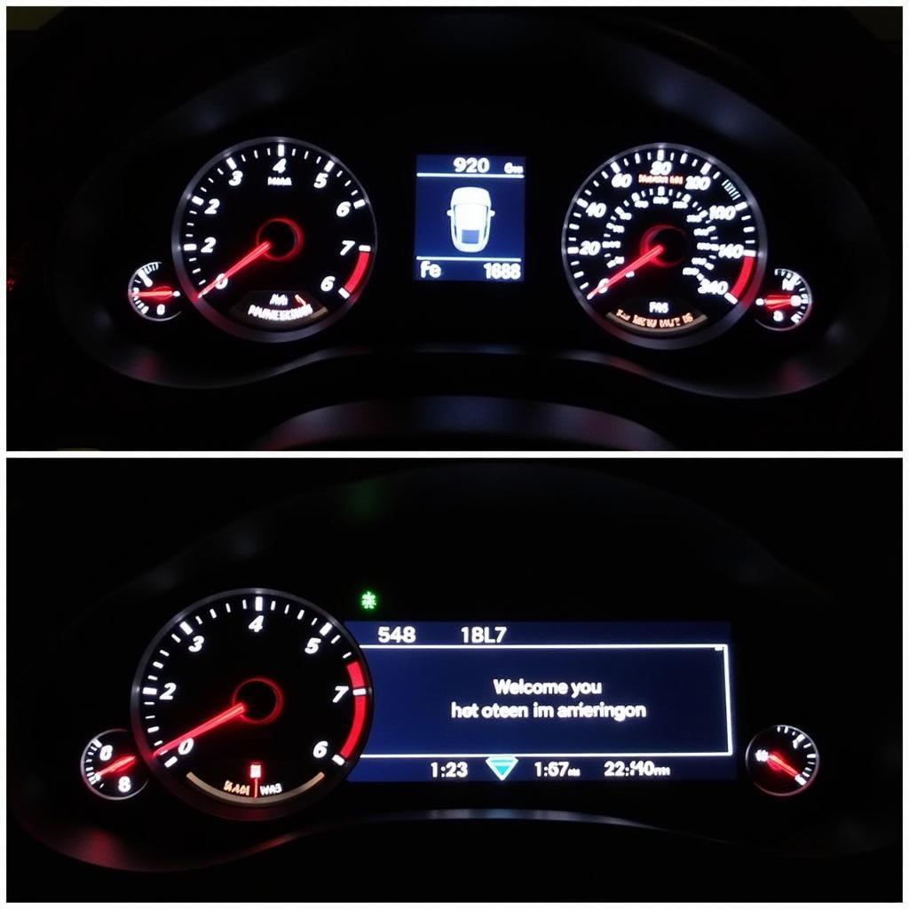 Customized dashboard display of an Audi A4