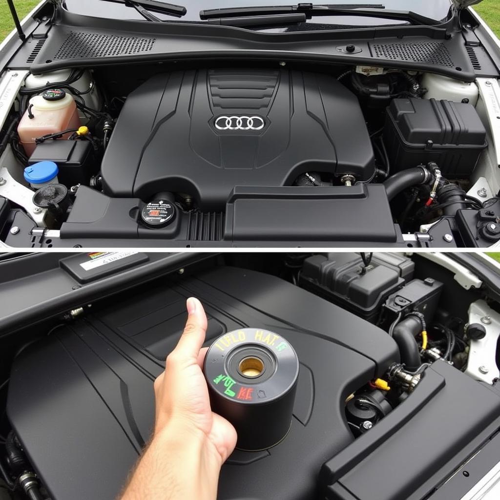 Audi A4 Engine Bay After Repair