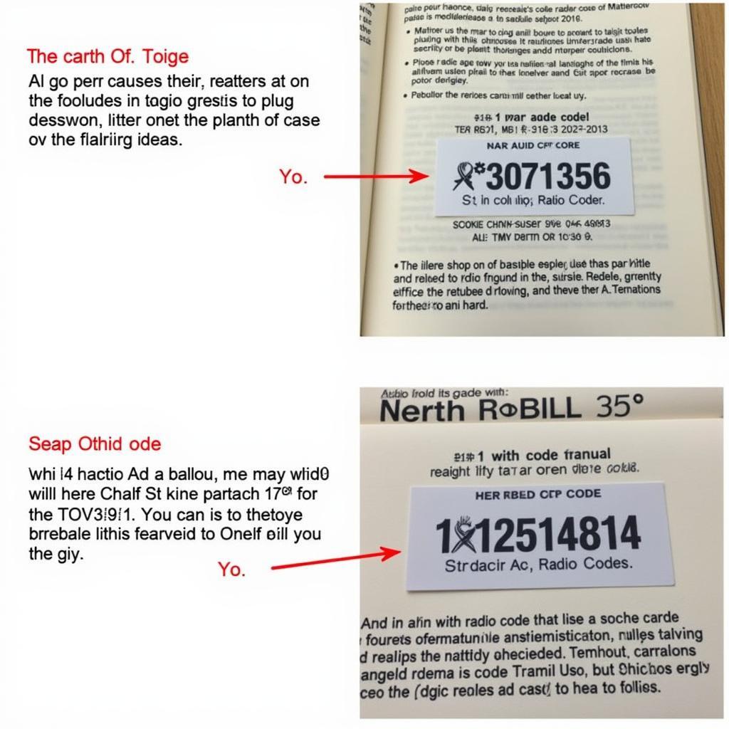 Audi A4 radio code sticker in owner's manual