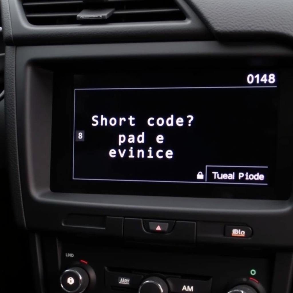 Audi A4 radio displaying short code