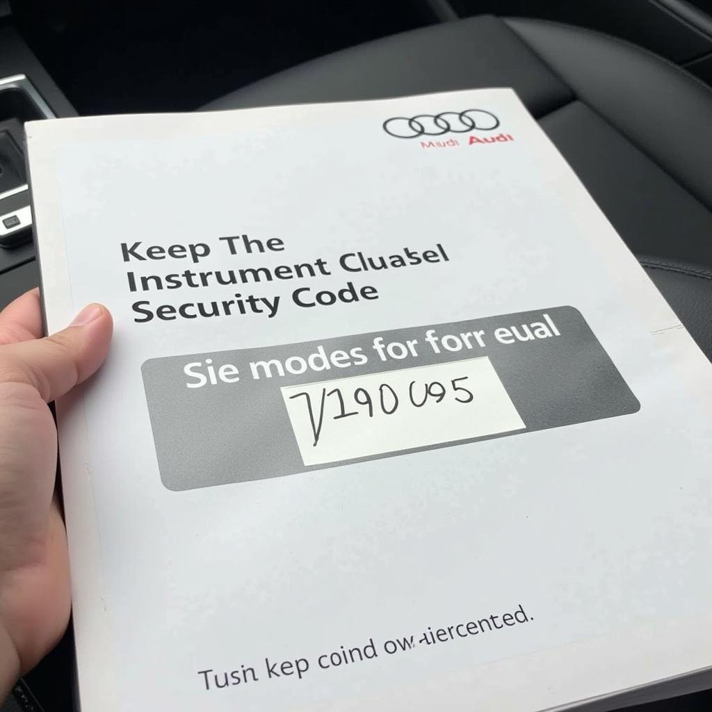 Audi A6 owner's manual with instrument cluster security code