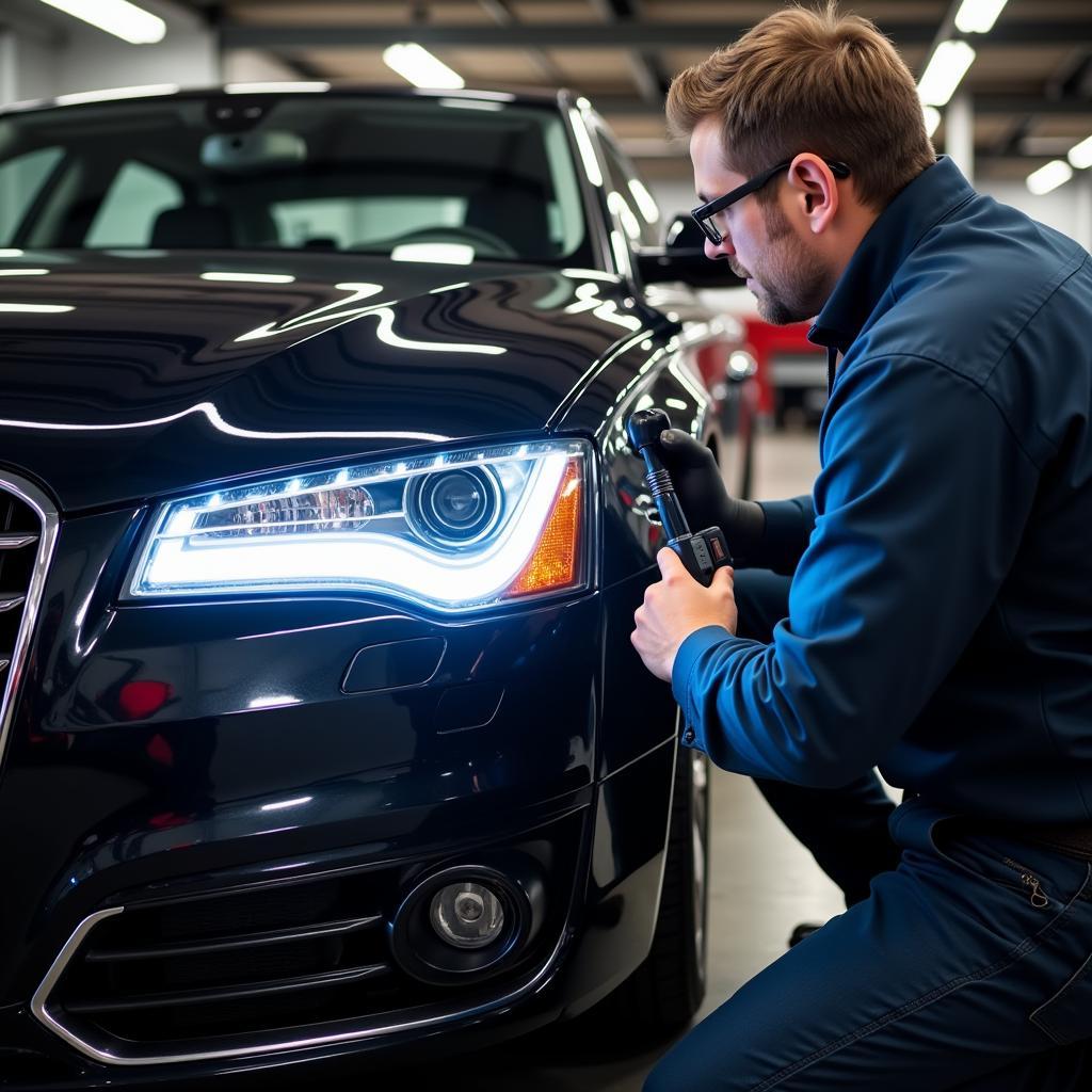 Adjusting Audi A8 Headlights