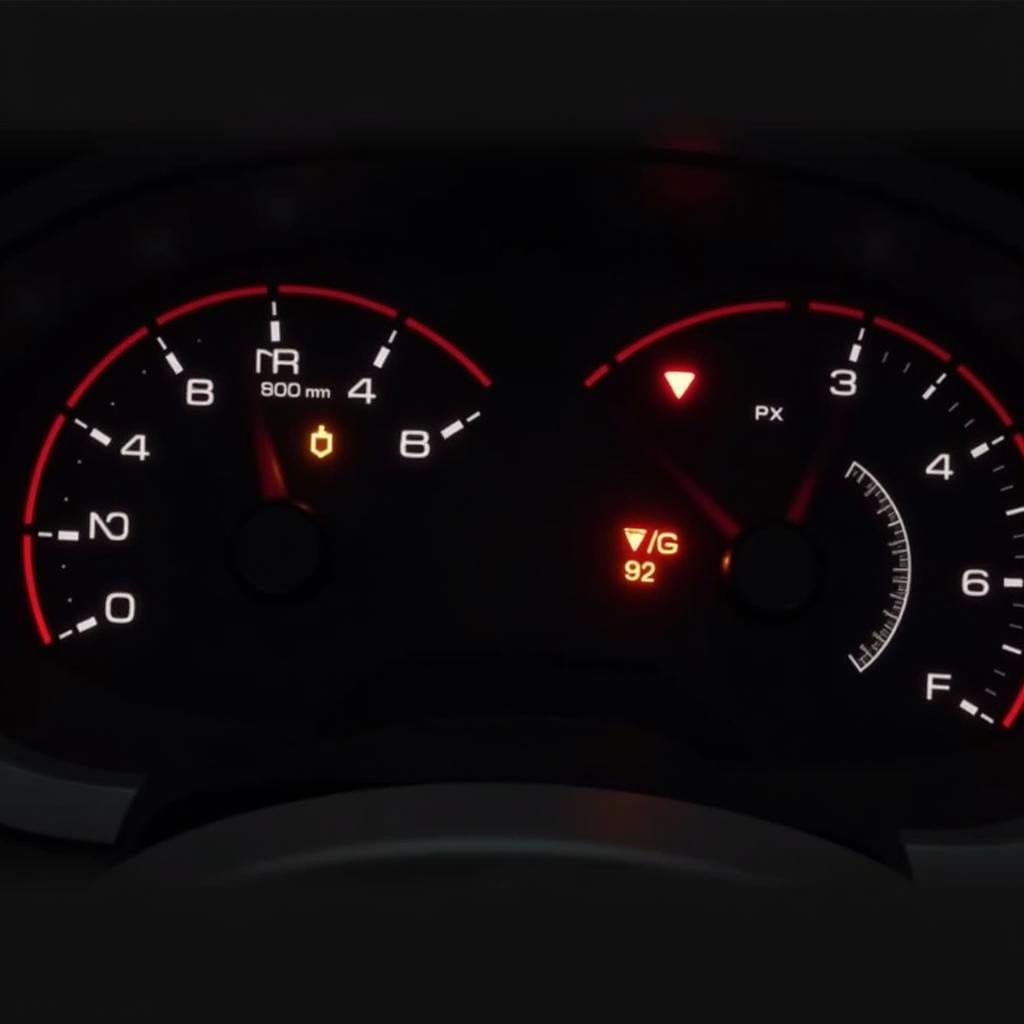 Dashboard warning lights related to transmission issues in an Audi B7 A4