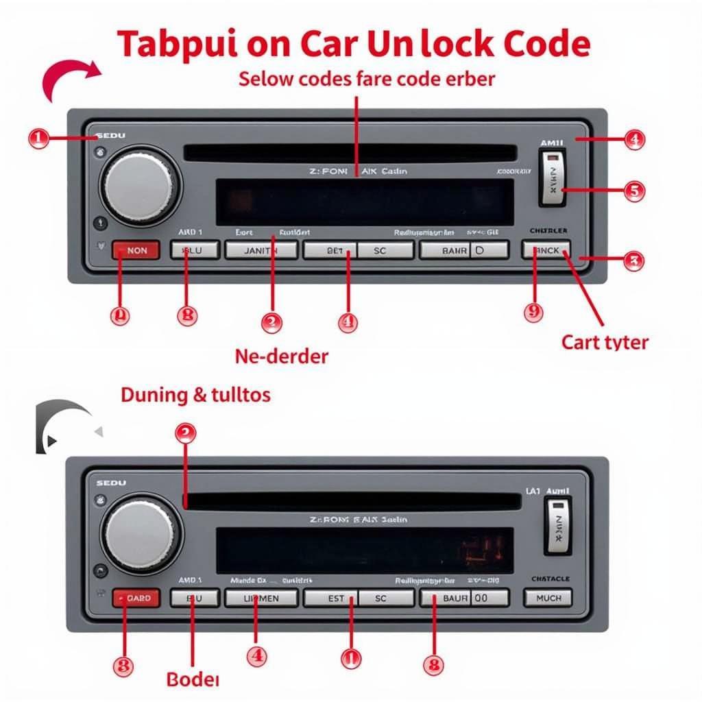 Entering the unlock code on an Audi Delta radio