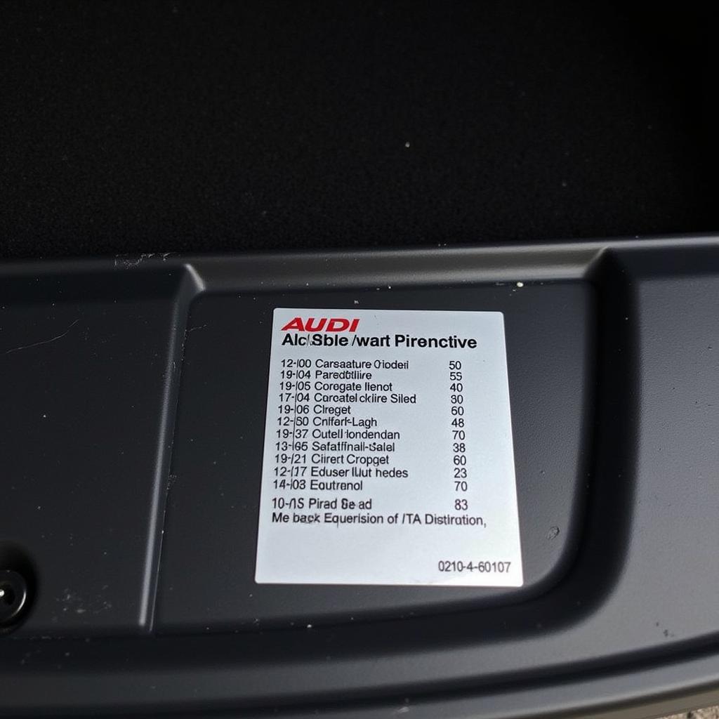 Audi PR Code Sticker