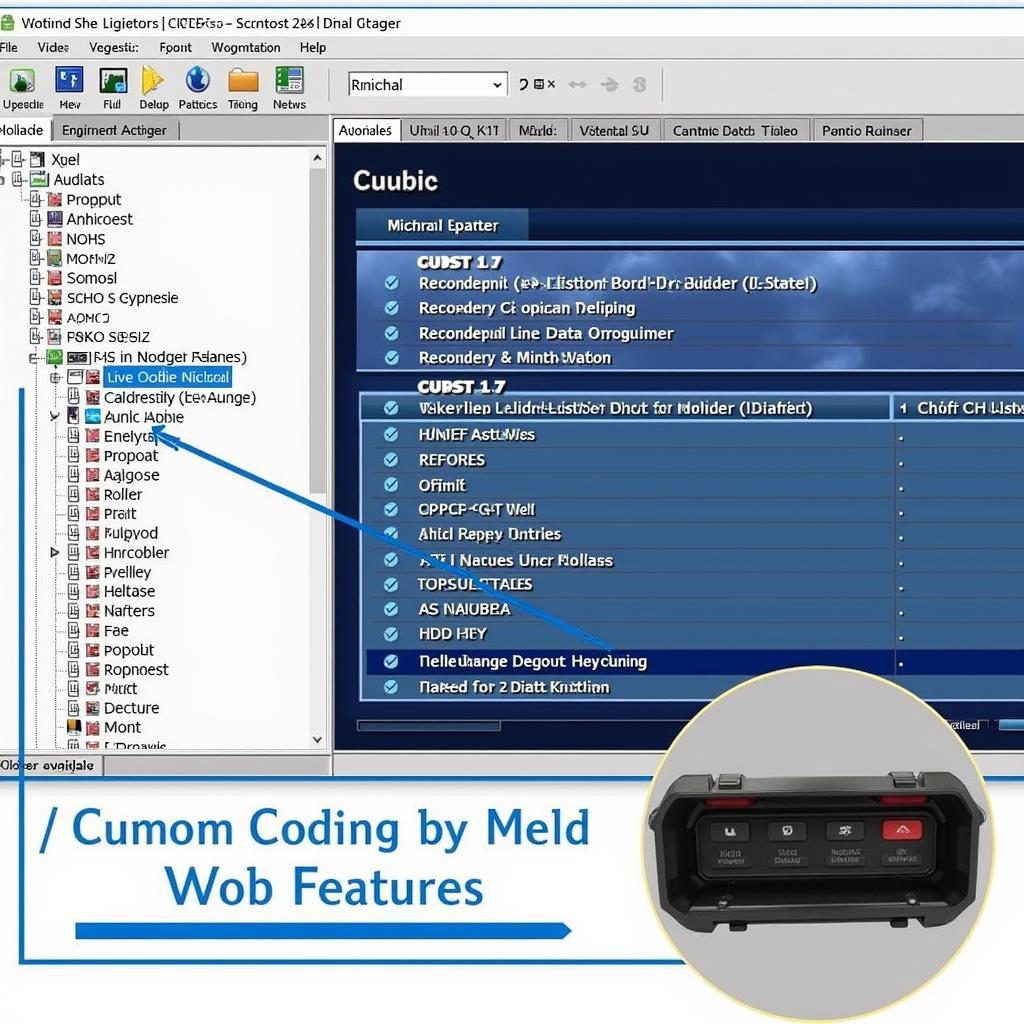 Audi Q7 4M VCDS Software Interface with Highlighted Features