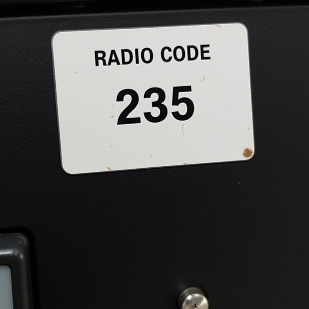 Audi Radio Code Sticker