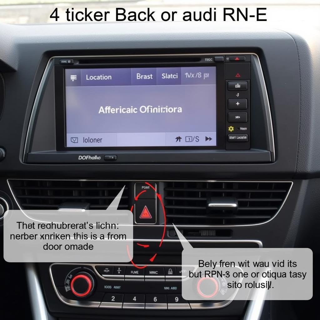 Location of the serial number on an Audi RNS-E radio unit