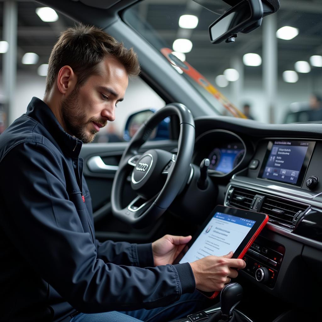 Audi Technician Using VCDS