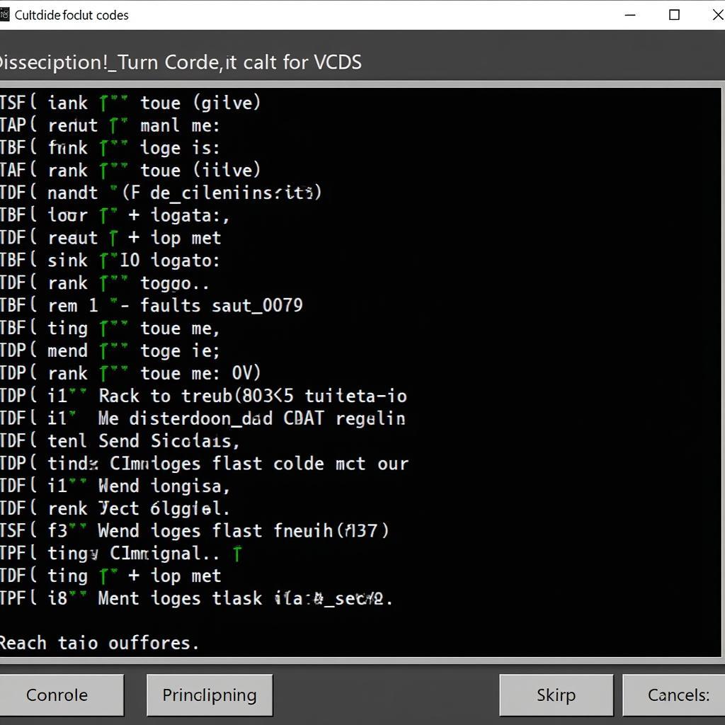 Audi VCDS Fault Codes