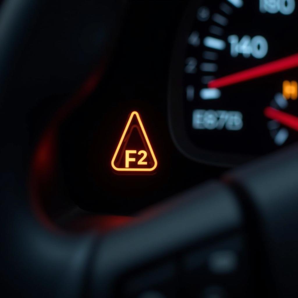 Car Dashboard with Warning Light