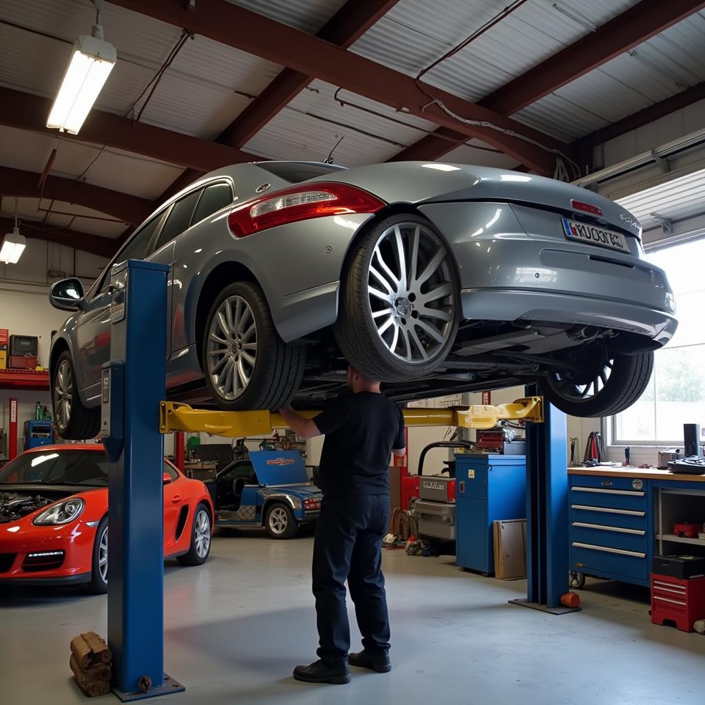 Car on Lift Parking Brake