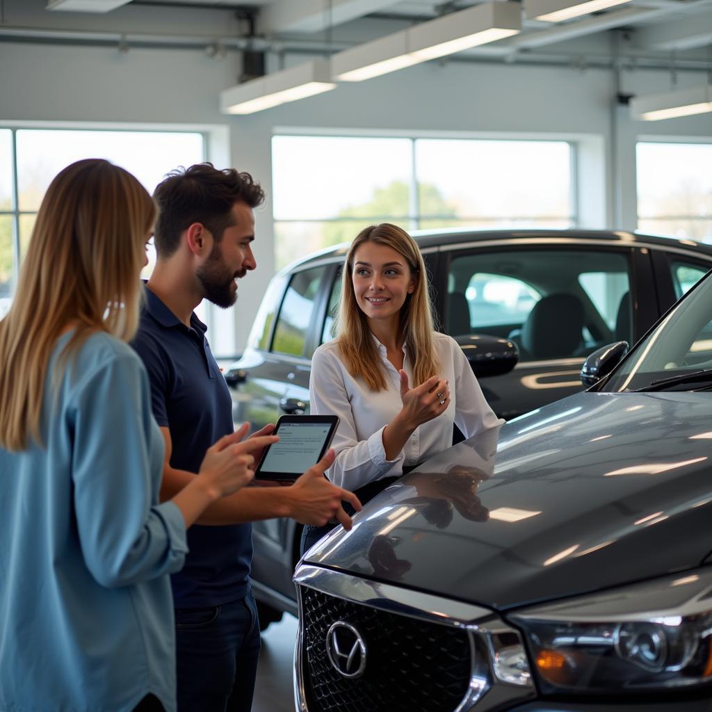 Car Salesperson Explaining Features