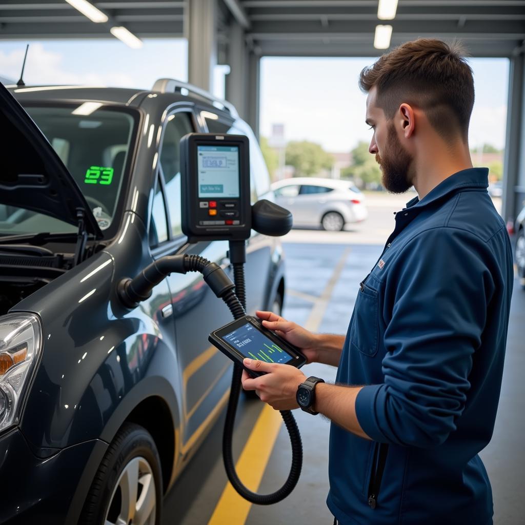 Car Undergoing Emissions Test