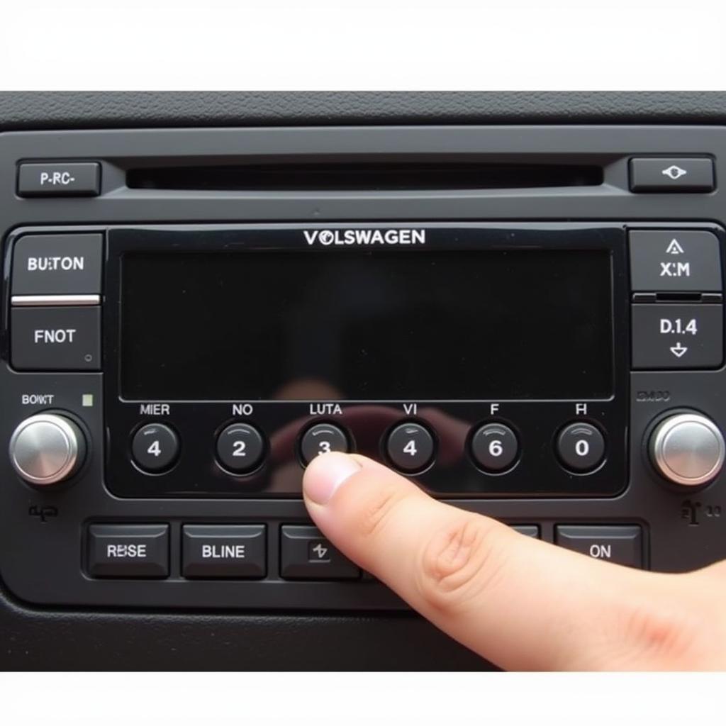 Entering radio code on a VW RCD 300 unit