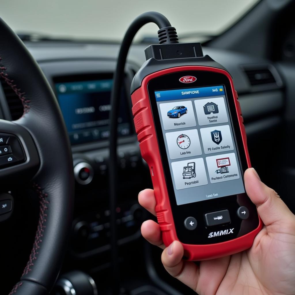 Ford Diagnostic Tool Connected to Vehicle