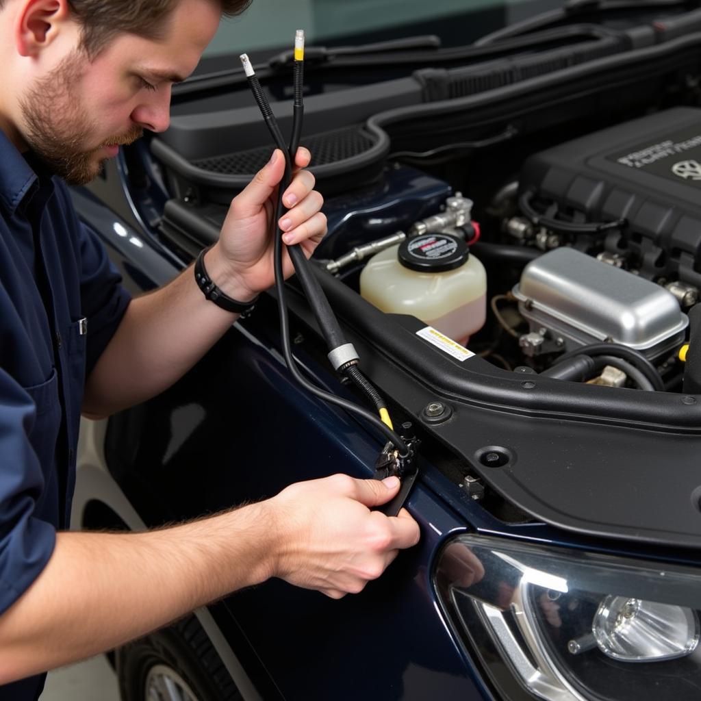 Inspecting Wiring Harness for Damage