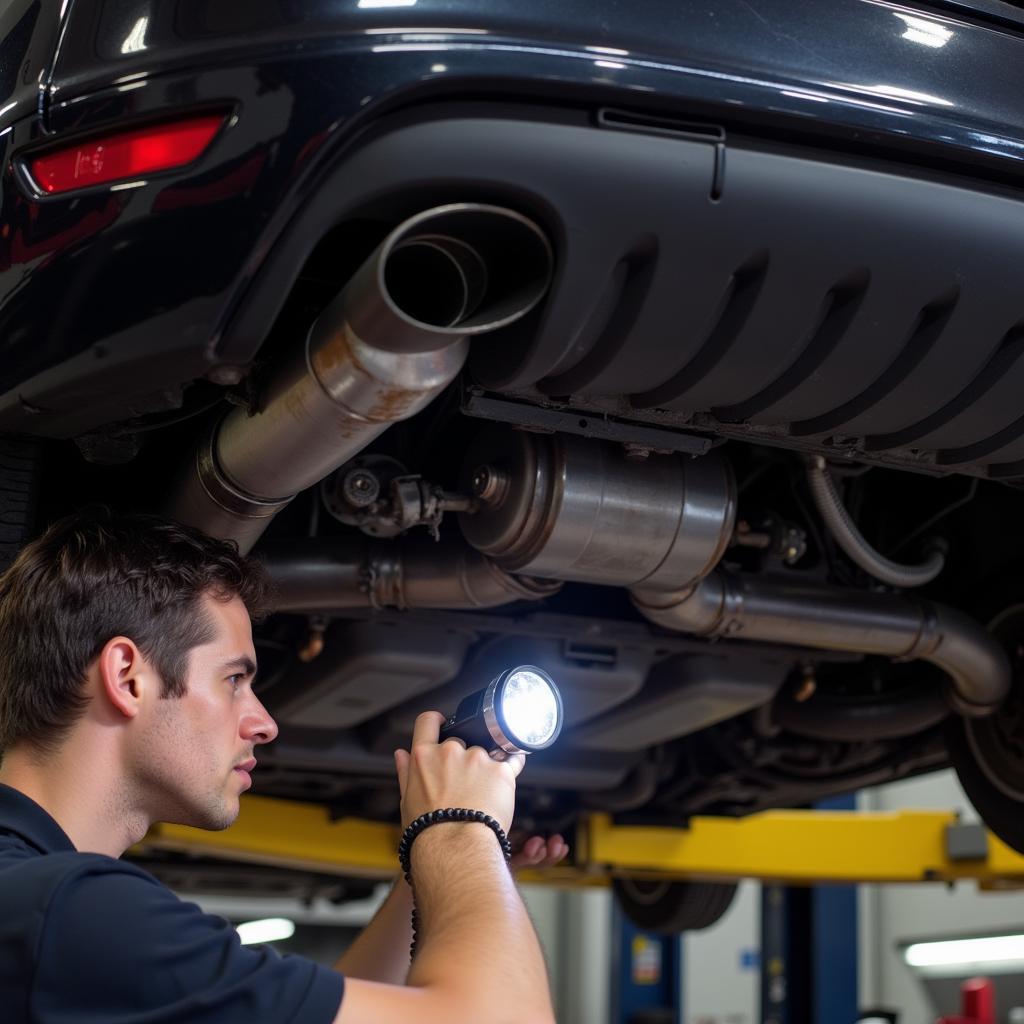 Mechanic Inspecting Under Jetta