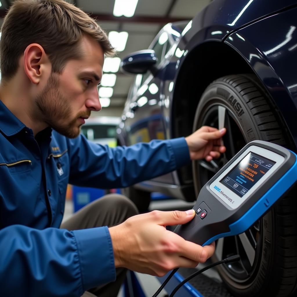 Mechanic Troubleshooting Car Issues