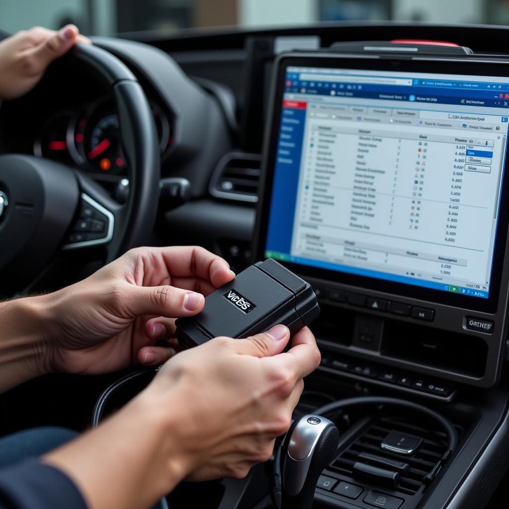 Mechanic Using Genuine VCDS Software