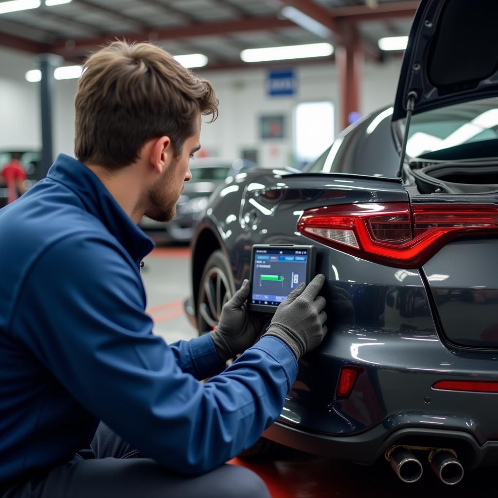 Mechanic Performing Diagnostics