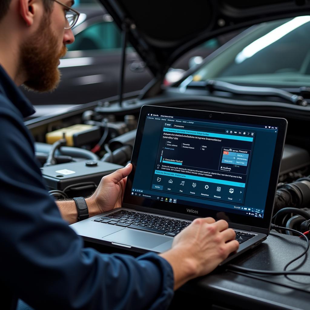 Mechanic Using Updated VCDS Software