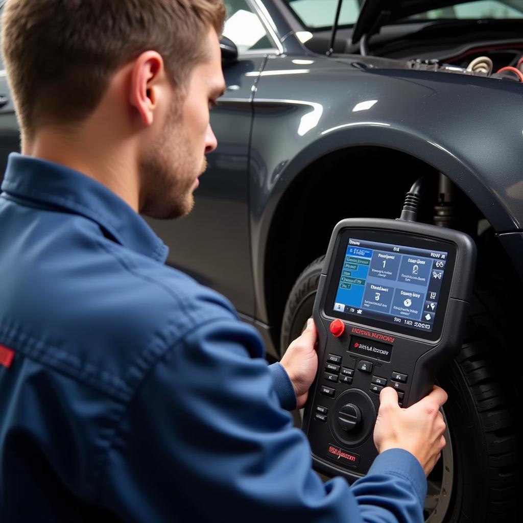 Mechanic using VCDS for diagnostics