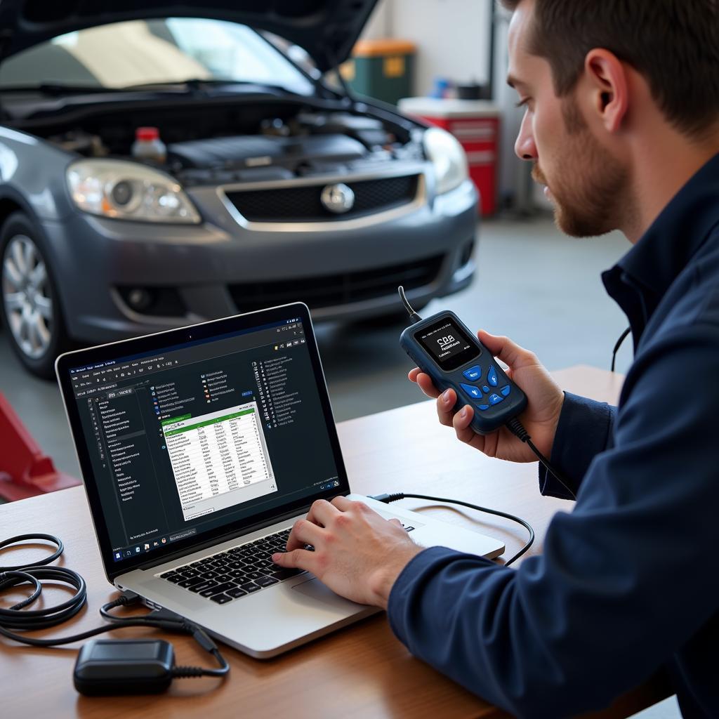 Mechanic Using VCDS for Battery Diagnostics