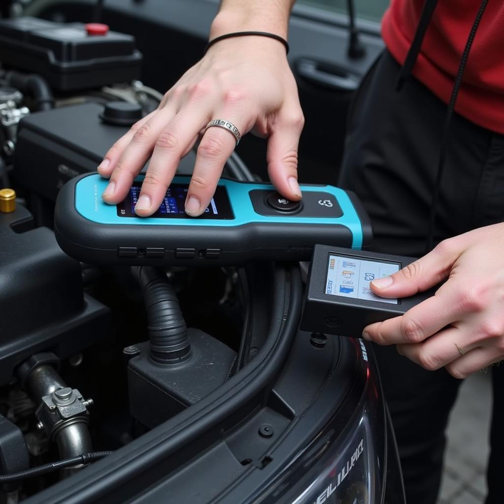 Mechanic Using VCDS on a Car