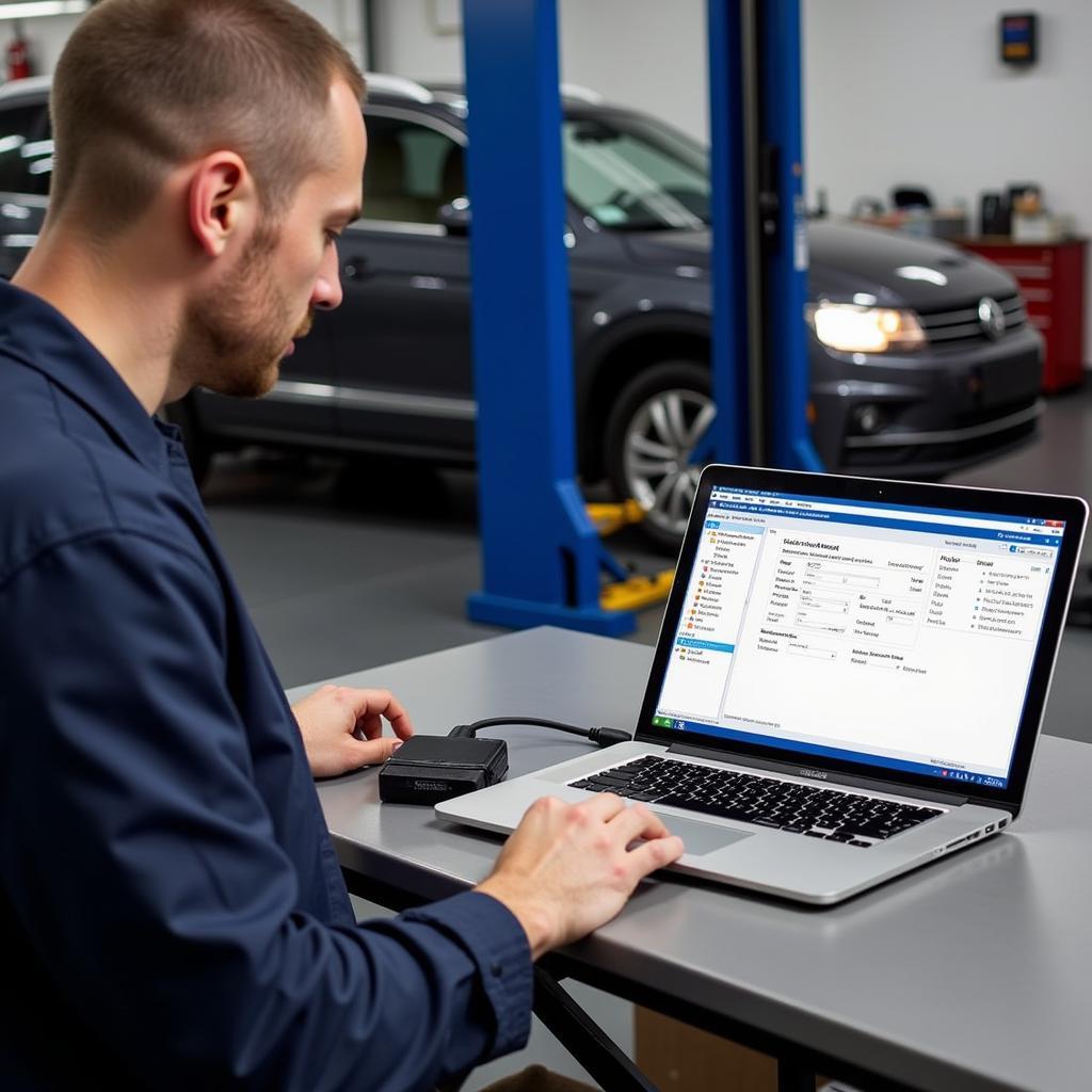 Mechanic Using VCDS to Diagnose a Car Problem