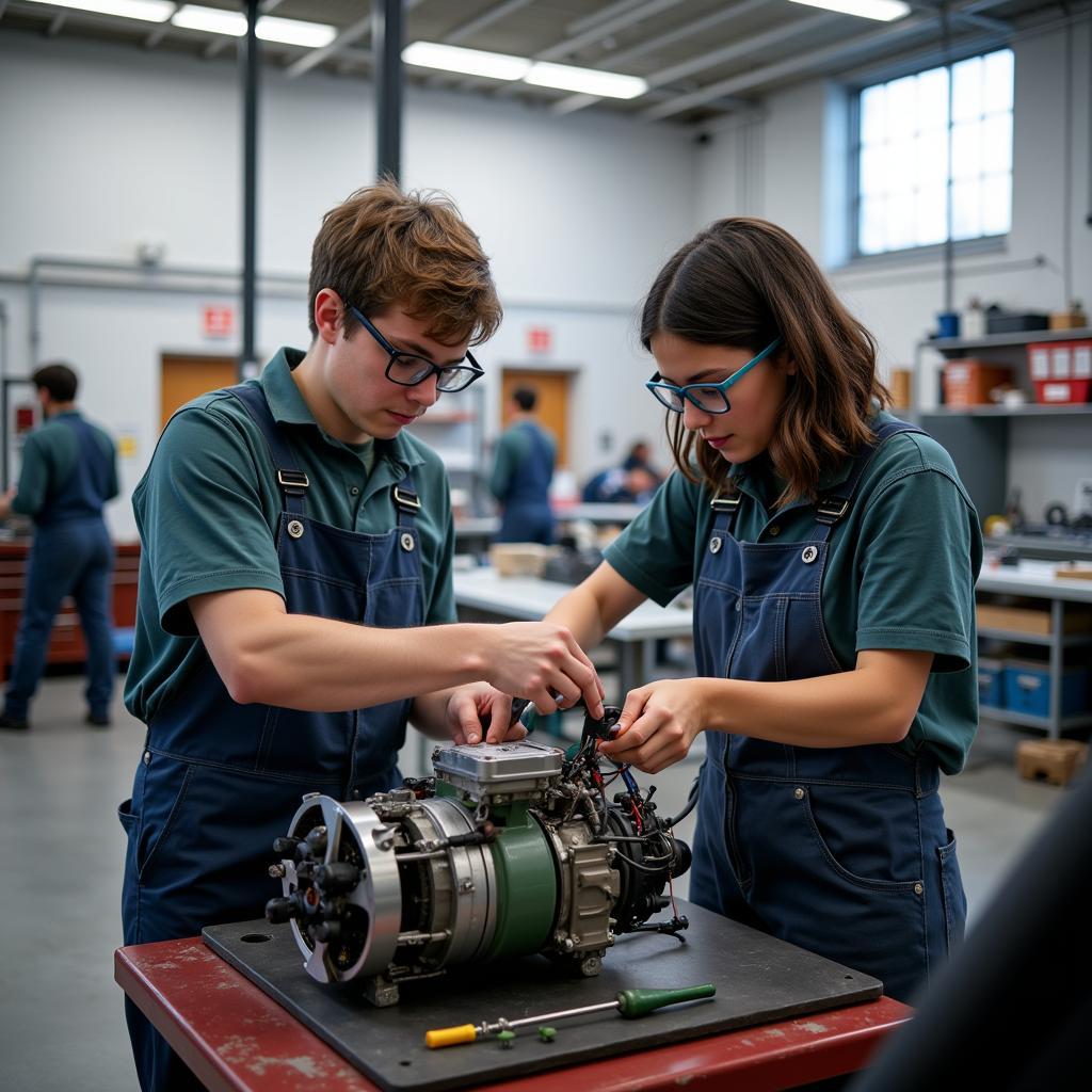 Michigan Ross Tech Students Working on Electric Vehicle