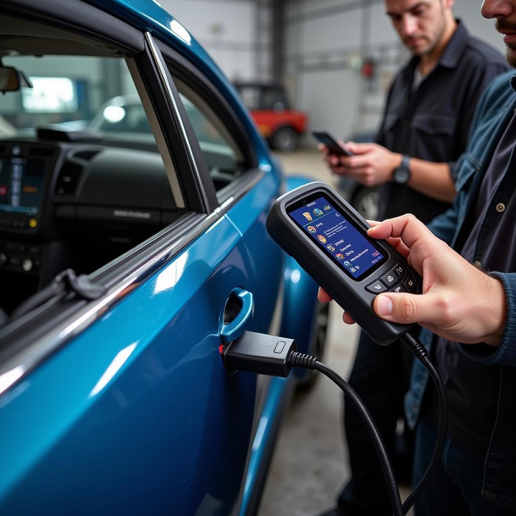 OBD-II Scanner Connected to a VW Beetle