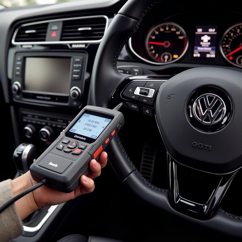 OBD-II Scanner Connected to VW GTI MK7