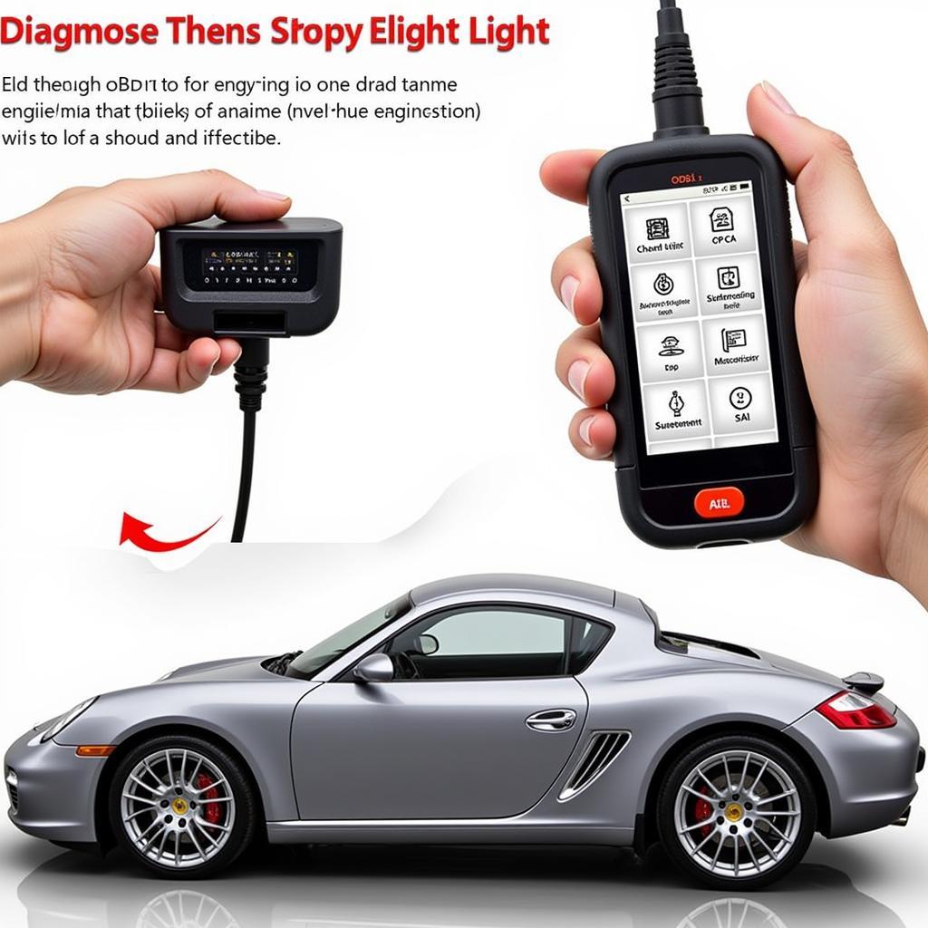 OBD-II Scanner in use on a Porsche Cayman