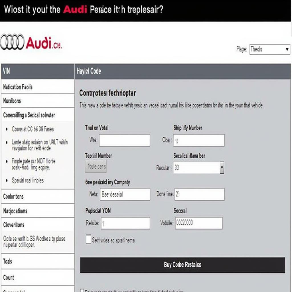 Online Audi Navigation Code Retrieval