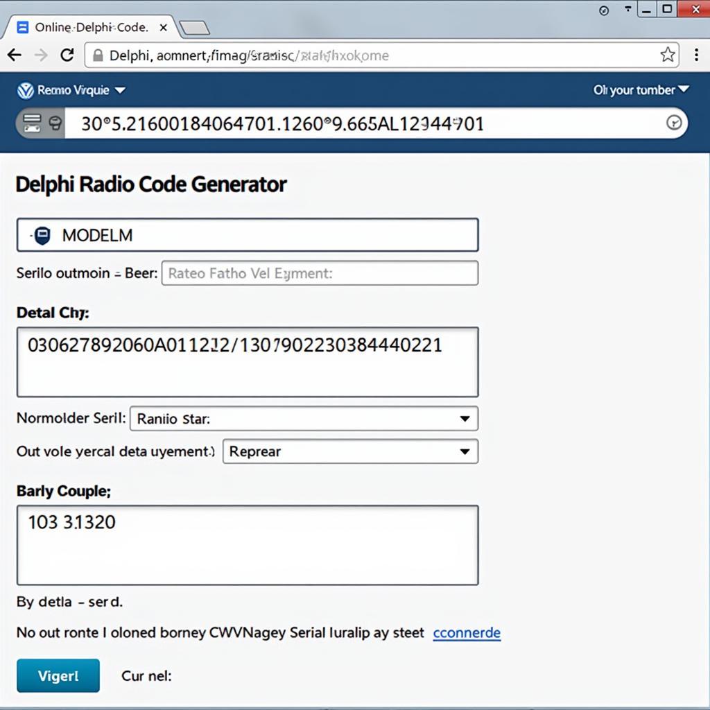 Online Delphi Radio Code Generator for VW