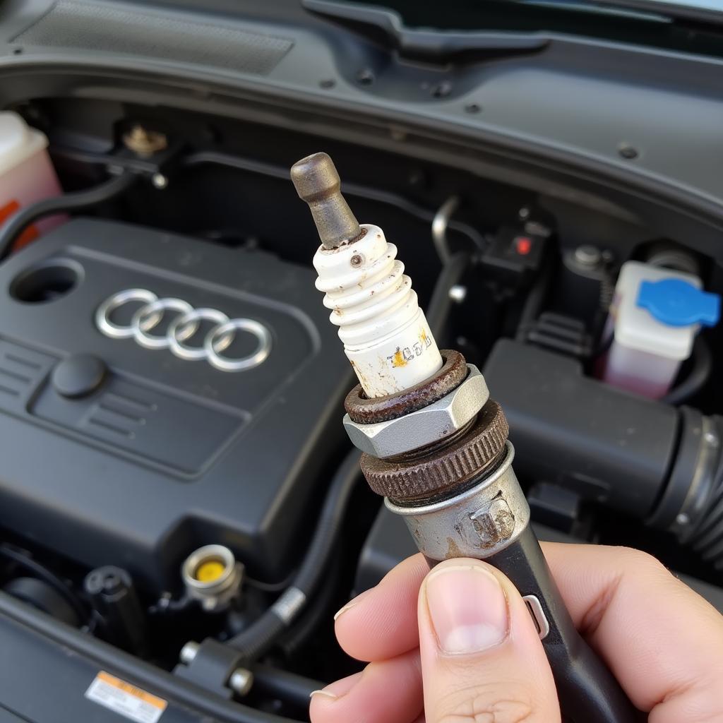 Faulty Spark Plug Causing P0302 Code in Audi A4