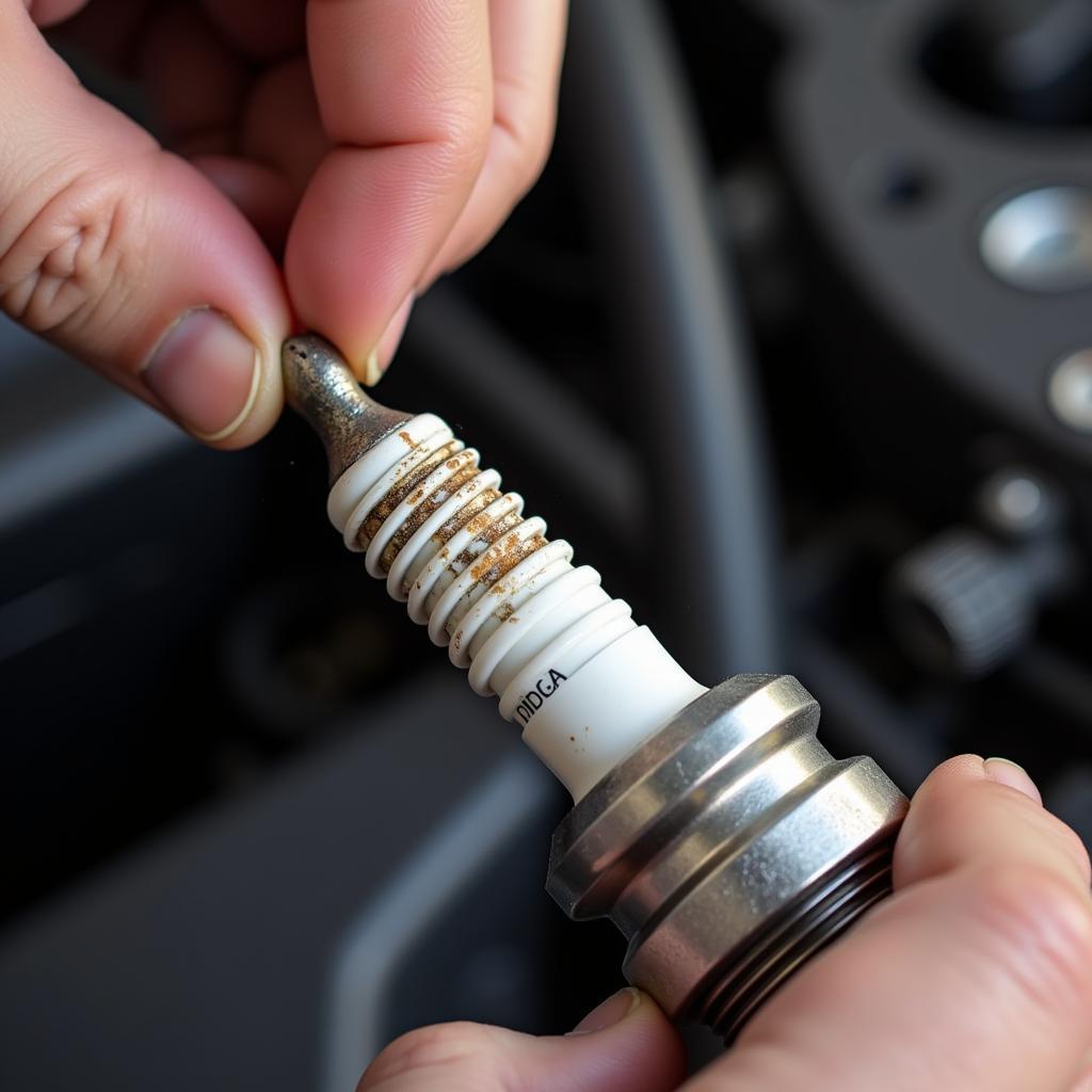 Inspecting Spark Plug for P3054 Diagnosis