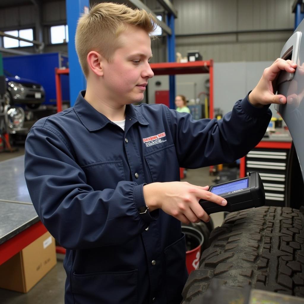 Pickaway-Ross graduate working as an automotive technician